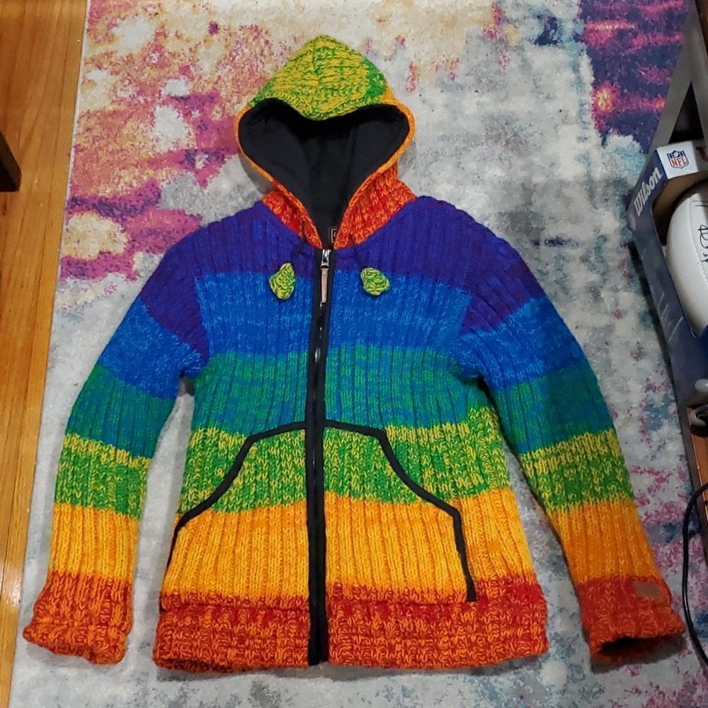 Kyber 100% Wool Rainbow Coat - Picture 11 of 16